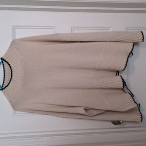 Gap Women's XXL Cream Ribbed Turtle Neck Cotton Oversized Sweater